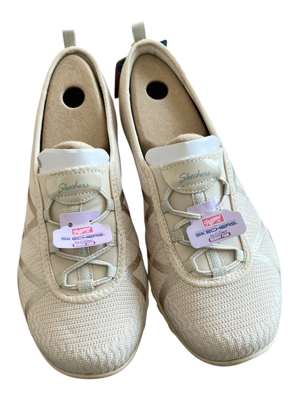 Skechers Women's Slip-On Knit Sneakers in Cream